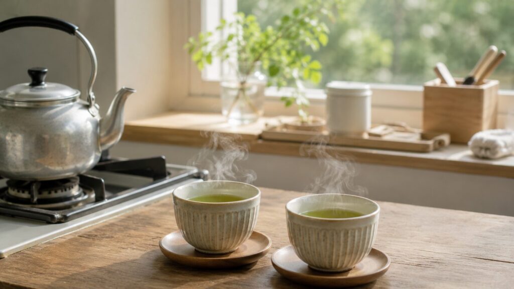道具は替わっても続く毎朝の緑茶の習慣