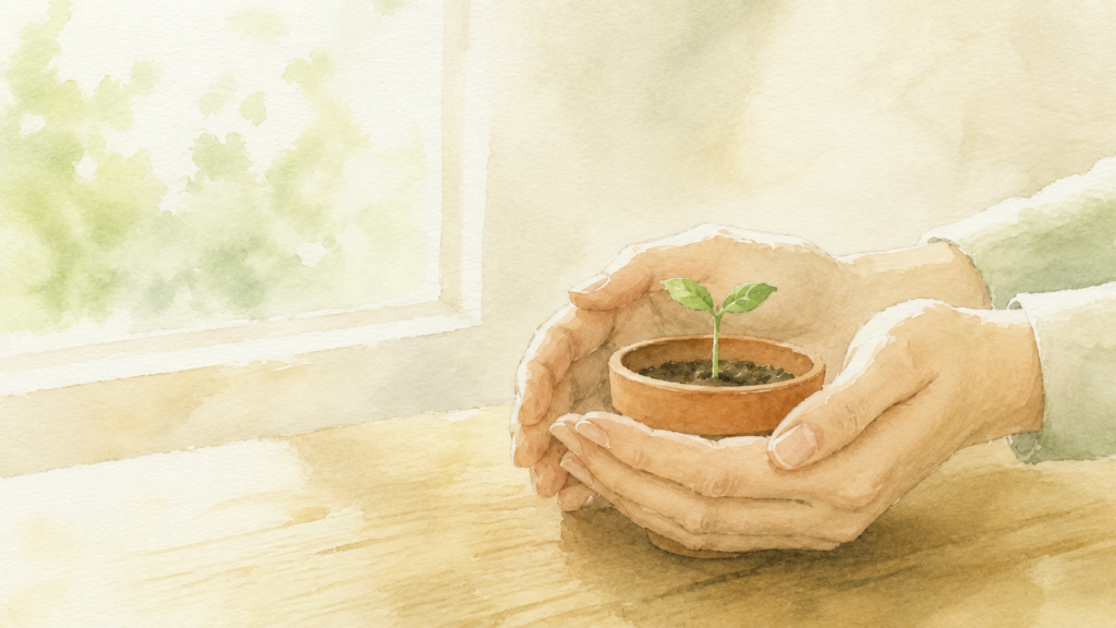 小さな芽をそっと手で包む。軽度認知障害から戻る人がいるということ